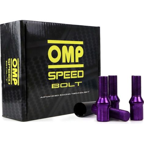 Set Tuercas OMP 27 mm Violeta 20 uds M14 x 1,25 (1/4)