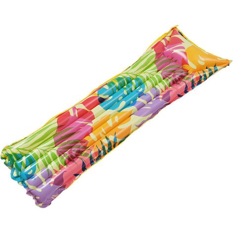 Printed fish tail floating raft, inflatable floating raft stand, swimming buoy, leisure chair, aquatic floating bed, (18369cm) (1/2)