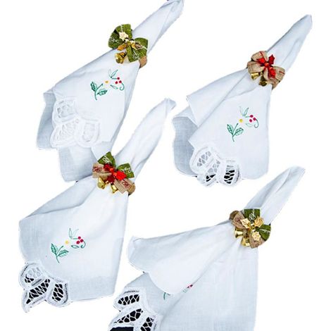 Lot de 4 anneaux de serviette en forme de nœud papillon pour (1/5)