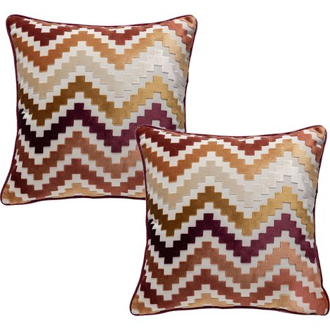 Housse de coussin moderne et simple en velours coupé, style nordique, pour canapé, lot de 2. (1/4)