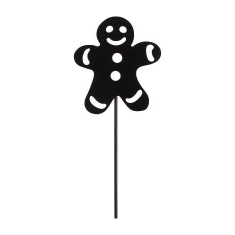 TrendLine Deko Eisen Figurenstecker Plätzchenmann 35 x 0,5 x 7,5 cm schwarz Figur