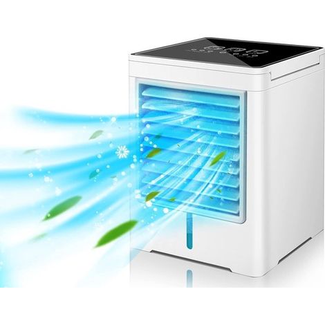 Raffrescatore d'aria portatile，ventilatore silenzioso con 3 velocità，ventilatore USB a risparmio energetico con timer，senza tubo di scarico