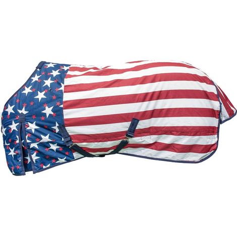 135 cm, America usa flag: Coperta impermeabile da paddock colori USA traspirante imbottita 300g modello Niagara