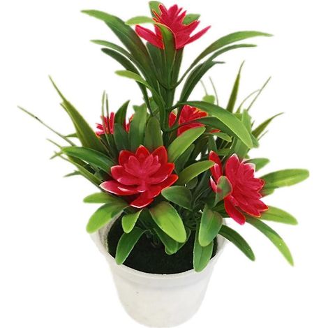 Lotus artificiel en bonsaï pour décoration de mariage, jardin ou maisonrouge (1/5)