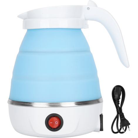 Bouilloire électrique pliable 600W en silicone, 220‑240V, bleue, pour usage domestique (1/5)