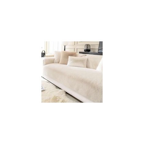 (Beige, 90 x 160 CM) Housse de Canapé d'angle 3/2/4/1 Places Housses Canape Velours Universelle pour Canapé Angle en Forme de L Doux et Moelleux Anti (1/5)