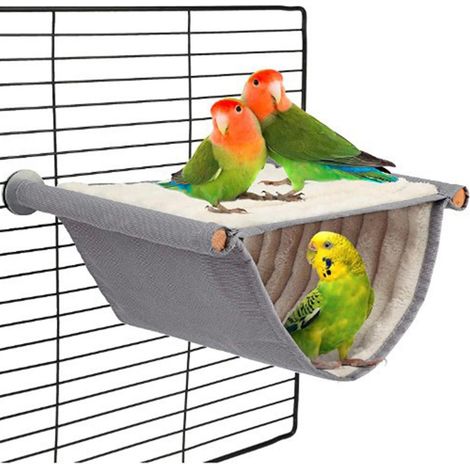 Lit suspendu chaud pour oiseaux, isolation thermique, hamac pour animaux de compagnie, nids suspendus détachables pour oiseaux - Petite taille - Blanc (1/5)