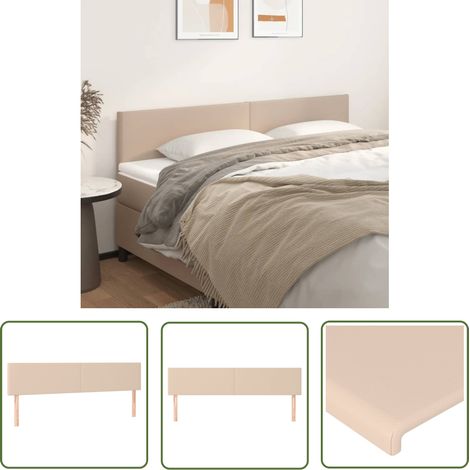 The Living Store Têtes de lit 2 pcs Cappuccino 100x5x78/88 cm Similicuir - Tête De Lit - Tête De Lit Capitonnée - Tête De Lit Rembourrée - Literie - Meubles De Chambre (1/5)