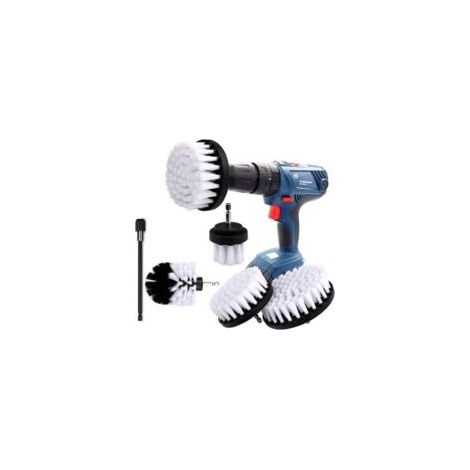 4-teiliges Bohrmaschinen-Reinigungsbürsten-Set, Bohrmaschinenbürsten, Felgenbürsten, Radreinigungsbürsten für Felgen, Fliesen, Badewannen - Crezuo