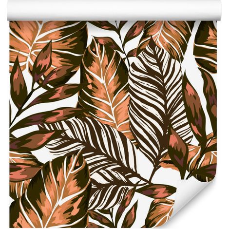 Papel pintado de hojas de palmera, maracuyá y monstera para salón y dormitorio, 50x1000 cm. (1/5)