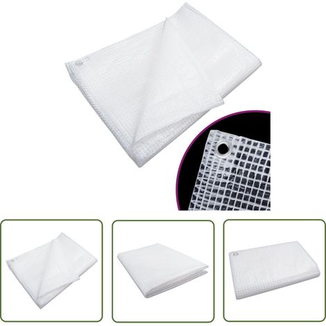 The Living Store Bâche de gaze 140 g/m² 8x10 m Blanc - Bâche De Protection - Bâche Gazé - Bâche Imperméable - Bâche Résistante - Bâche Extérieure (1/5)