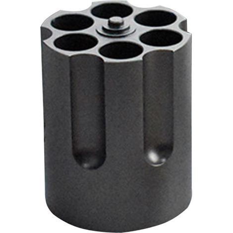 Robuster, rutschfester, zylindrischer Revolver-Stifthalter aus Aluminiumlegierung mit 6 Fächern – ein kreatives Dekorationsobjekt fürs Büro. (1/5)