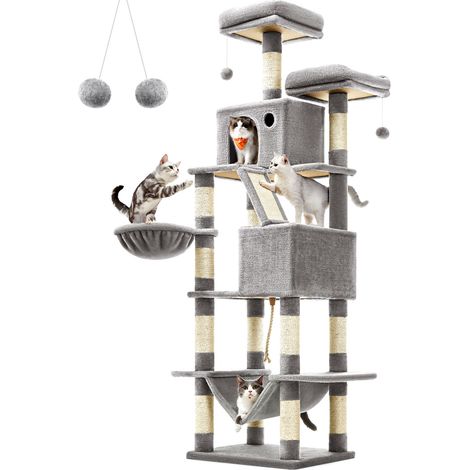 ÁRBOL RASCADOR PARA GATOS MOZOS, GRANDE, 206 CM DE ALTURA (1/5)