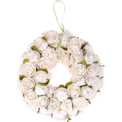Corona Artificiale con Fiori di Rose 30 cm