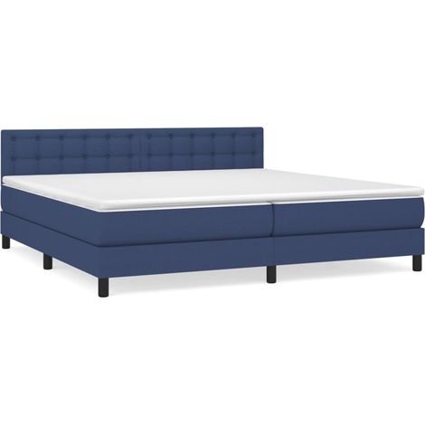 Maison Exclusive - Cama box spring con colchón tela azul 200x200 (1/5)