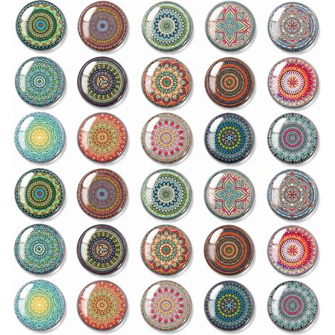 Lot de 30 aimants pour réfrigérateur - Style bohème - Aimants de réfrigérateur 3D pour tableau magnétique, tableau blanc, tableau d'affichage de cuisine - Aimant de décoration pour la maison (1/5)