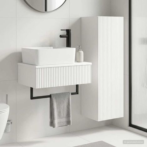 vidaXL Bathroom Furniture Set 2 pcs High Gloss White (1/5)