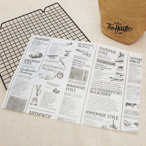 Papier D'emballage Alimentaire(B,25cm x 35cm), 100 Feuilles Papier Ciré pour La Cuisson, Papier Sulfurisé pour Camping Burger Pizza Pain Sandwic