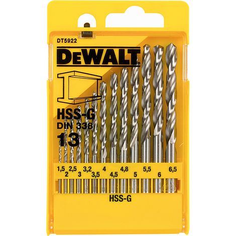 Dewalt DT5922-QZ HSS-G Jobber Drill Bit Set, 13 Piece DEWDT5922QZ