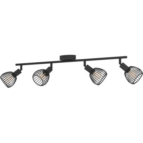 Eglo 4er Spot Sonnino schwarz 78 x 10 cm E14 Deckenlampen & Kronleuchter (1/3)