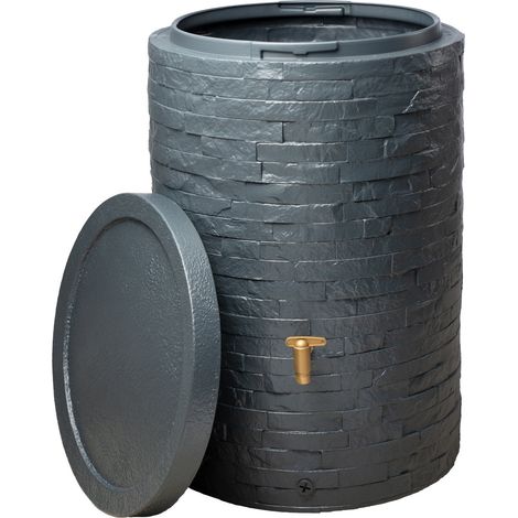 4rain ARONDO Regentonne 250 Liter graphite grey