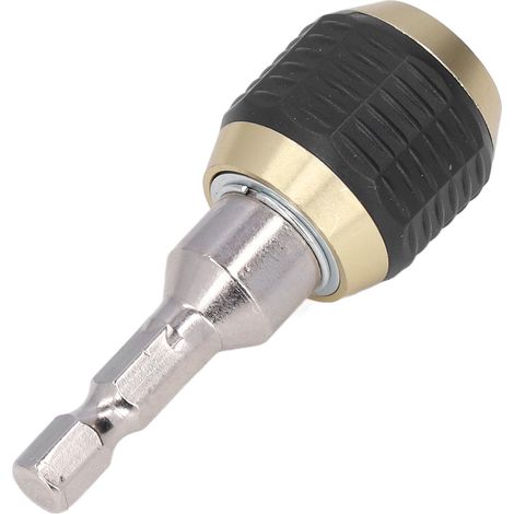 Connecteur hex 1/4 pouce 60 mm acier carbone dégagement rapide pour visseuse à choc travaux de terrasse charpente bois (1/5)