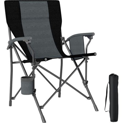 Silla de camping plegable con portavasos, capacidad de 160 kg