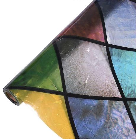 Film occultant pour vitres, vitrail arc-en-ciel, stickers décoratifs 3D sans adhésif pour fenêtres (maison) (1/5)