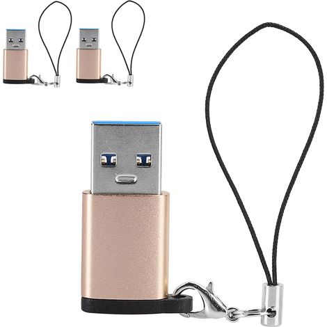 3-teiliger USB 3.0 auf Typ-C 3.1 Adapter mit Handschlaufe für elektronische Datenübertragung (Gold) (1/5)