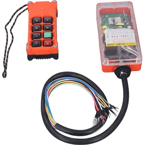 Télécommande industrielle sans fil pour pont roulant, kit émetteur-récepteur radio pour palan électrique, tension 36V à 380V (1/5)