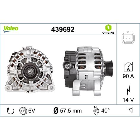 Alternateur Valeo 439692 CITROËN 5702E8 5702F2 5702K2 57054J 57054K 57055B