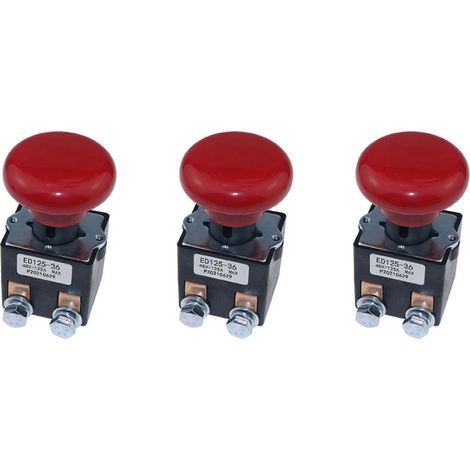 3 interrupteurs d'arrêt d'urgence ED125-36 48 V 125 A pour chariot élévateur électrique Big Joe EZ30 E30 D40 111551000800 (1/5)