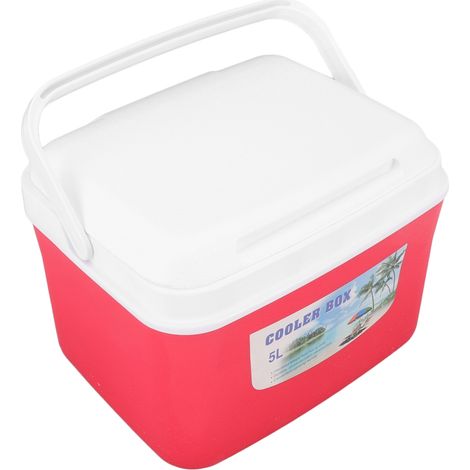 Boîte réfrigérante portable à température constante, longue durée, avec poignée, pour aliments, médicaments, voiture et camping, 5 L, rouge. (1/5)