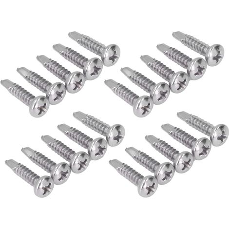200 Stück Kreuzschlitz-Rundkopfschrauben M4,2 x 19, selbstbohrende Schrauben aus Edelstahl 410 für Möbelmontage und -reparatur (1/5)
