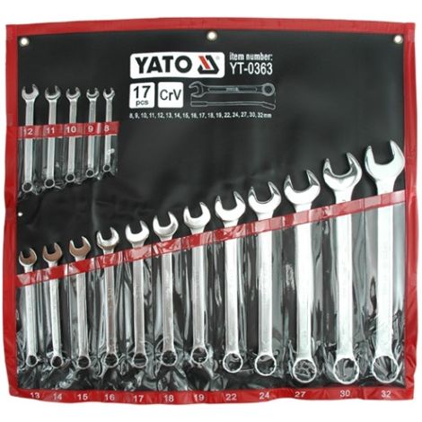 Ensemble de clés combinées Yato YT-0363 8-32 mm 17 unités