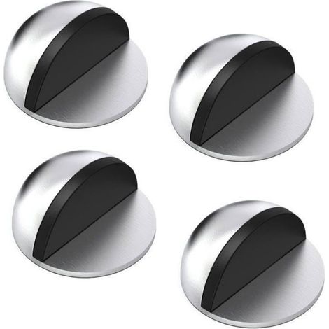 Butée de porte au sol autocollante, 4 pièces butée de porte au sol adhésive en acier inoxydable,butée de porte au sol,butée murale (1/4)