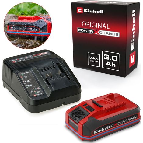 Einhell 18v 3.0Ah PLUS SEALED Battery + Charger Power X-Change PXC Starter Kit (1/5)