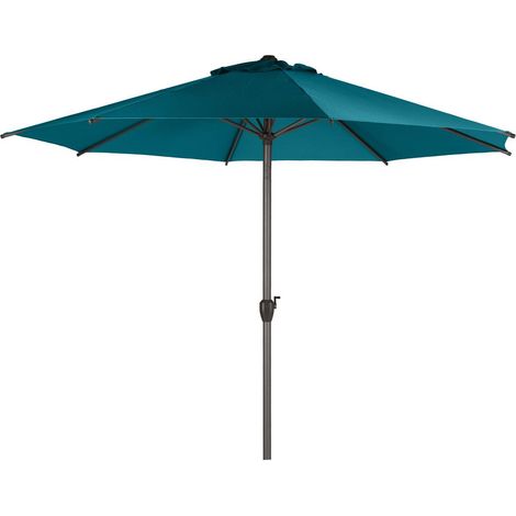 Ombrellone loompa diritto rotondo in alluminio blu anatra 3m - Hespéride