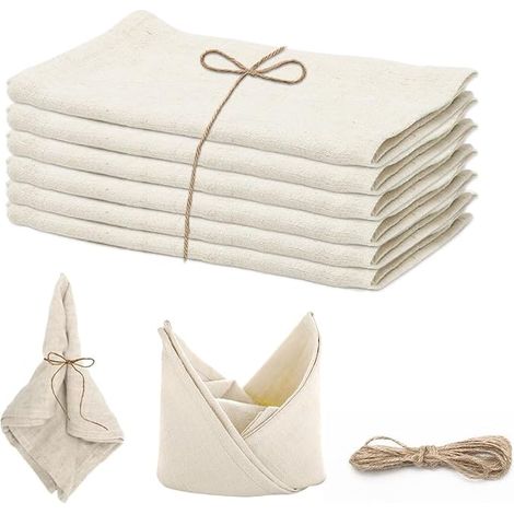 Linen Cotton Napkins 40x40cm Beige Washable Reusable for Wedding Dinner Party Coffee Restaurant (1/5)