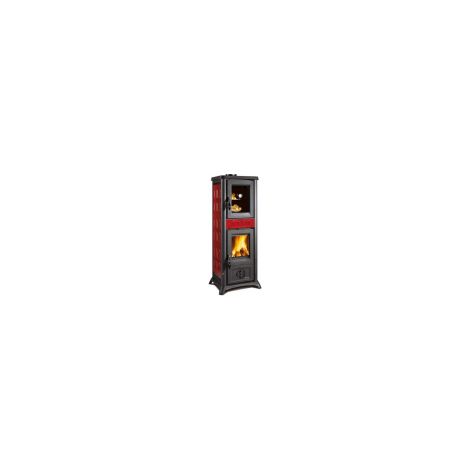 STUFA A LEGNA CON FORNO 7.3 KW """GEMMA FORNO 5.0""" BORDEAUX (1/5)