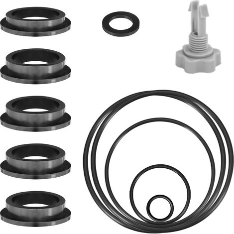 12 Pieces Sand Filter Replacement Set, with 1 Air Drain Valve, 11 O-ring, Pool Accessories for Pool Seals, Sand Filter Pumps, Spare Parts (1/4)