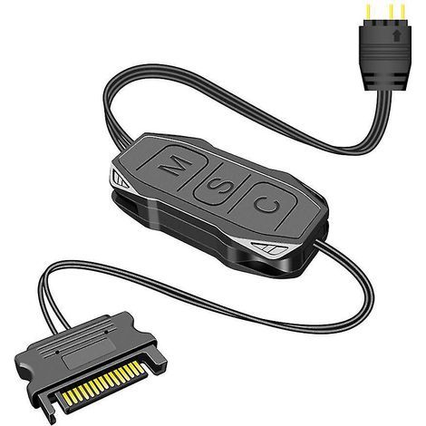 Mini RGB/ARGB zu SATA-Controller für Gehäuselüfter, LED-Beleuchtung, Desktop-Computer. (1/4)