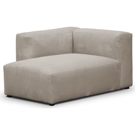 Méridienne d'angle à gauche modulable en velours côtelé taupe - Modulo (1/3)
