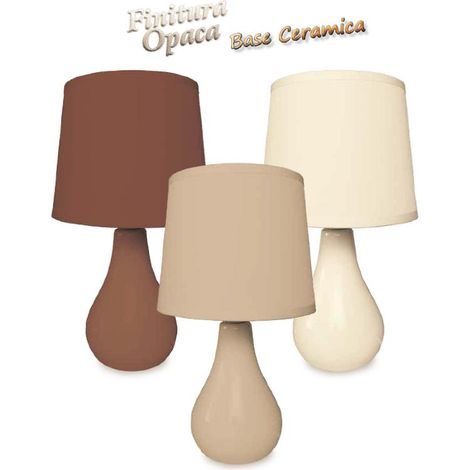 Lampada da Tavolo con base in ceramica goccia opaca 26 cm 3 Colori (1/2)
