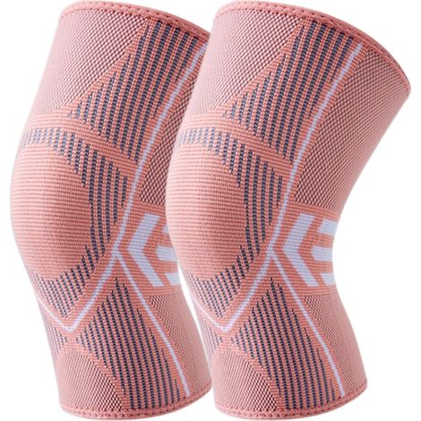 Genouillère De Compression - Bande Anti-Dérapante En Silicone - Pour Gym Randonnée Et Sport - Lot De 2 (1/5)