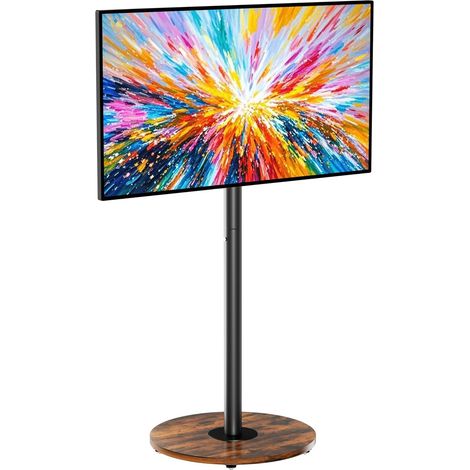 Support TV Mobile sur Pied avec roulettes pour TV 40–75″ Design Moderne Hauteur Réglable Étagère Intégrée Compatibilité VESA 200×200 à 600x400 Charge 50 kg Salon Noir (1/5)