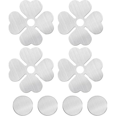 Juego de 4 pesas magnéticas de acero inoxidable para manteles, con pinzas para manteles (aprox. 55 g), con forma de trébol de cuatro hojas (1/5)