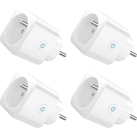 Mit WLAN verbundene Steckdose, programmierbare Alexa-Steckdose, kompatibel mit Alexa/Google Home, Smart Life APP, Steuerung von Lüfter/Klimaanlage, 2,4 GHz WLAN, 16 A 3680 W, 4 Stück (1/4)