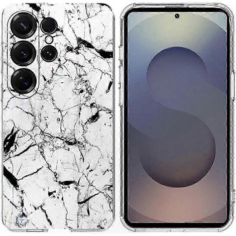 Galaxy S24 Ultra Schutzhülle aus weichem TPU mit Marmormuster, schlanker, stoßfester Schutz, transparente Hülle mit Marmorstruktur, sturzsichere Handyhülle, kompatibel mit Samsung S24 Ultra (1/4)
