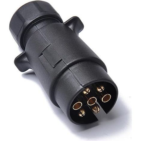 12V Trailer Plug and Socket Adapter, 7 Pin Electrics Towing Plug Trailer Socket Connector Waterproof Trailer Male and Female for Truck Trailer Caravan (1/4)